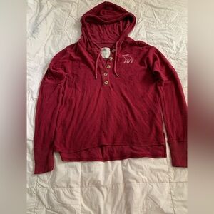 Abercrombie & Fitch Red Buttoned Sweater